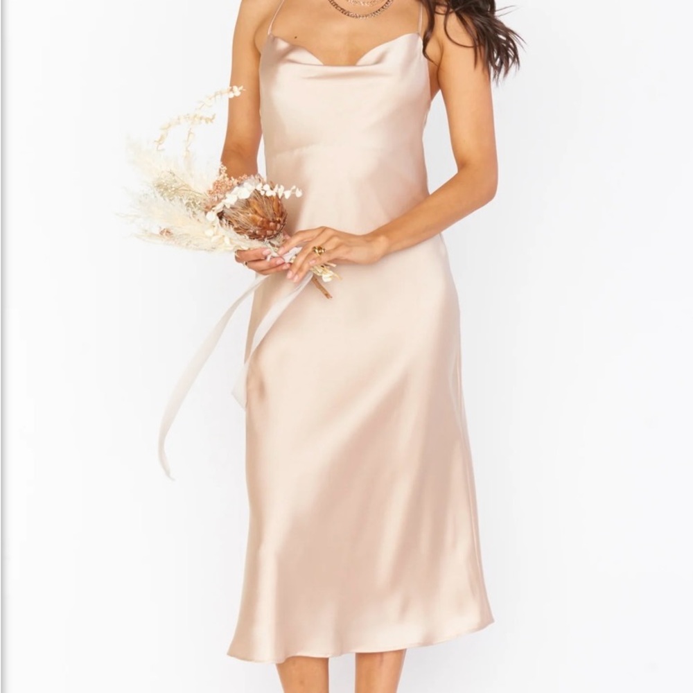 Show Me Your MuMu Verona Cowl Dress- Champagne luxe satin